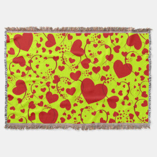 Funny Heart Pattern V + uw achtergrondkleur Deken