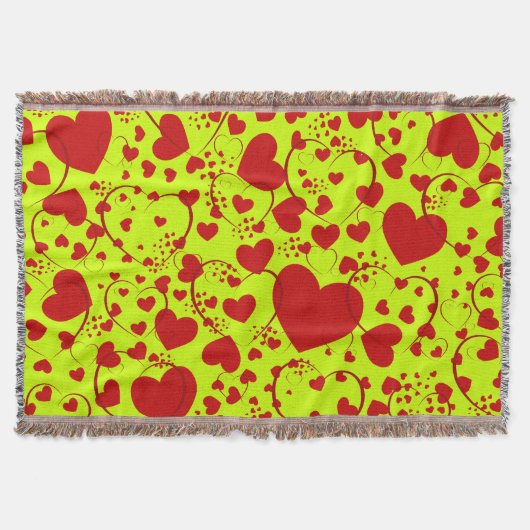 Funny Heart Pattern V + uw achtergrondkleur Deken (Voorkant)