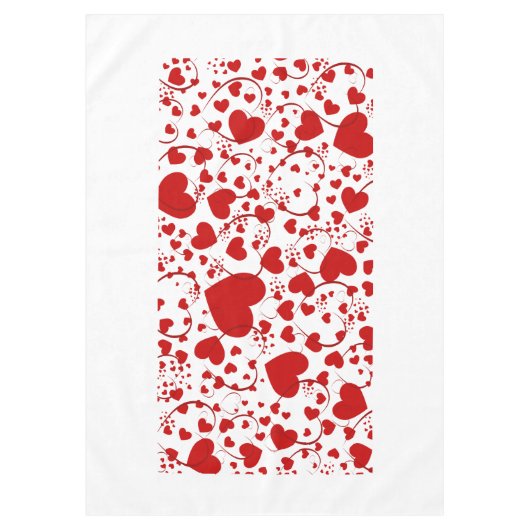 Funny Heart Pattern V + uw achtergrondkleur Tafelkleed (Voorkant)