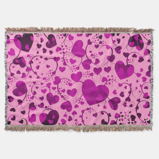 Funny Heart Pattern VI + uw achtergrondkleur Deken (Voorkant)