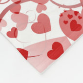 Funny Heart Pattern VII - Red White Fleece Deken (Hoek)