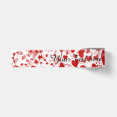 Funny Heart Pattern VII - Red White Satijnen Lint (Voorkant)