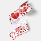 Funny Heart Pattern VII - Red White Satijnen Lint (Achterkant)