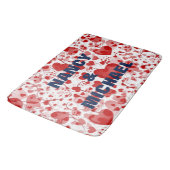 Funny Heart Pattern VII - rood wit + jouw idee Badmat (Gekanteld)