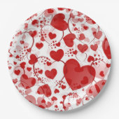 Funny Heart Pattern VII - rood wit + jouw idee Papieren Bordje (Voorkant)