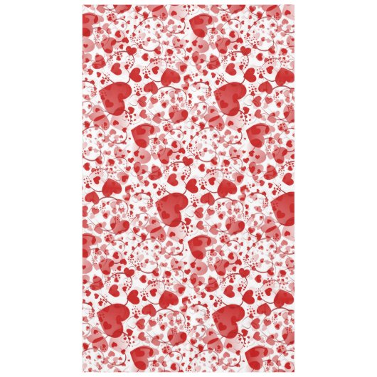 Funny Heart Pattern VII - rood wit + jouw idee Tafelkleed (Voorkant)