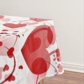 Funny Heart Pattern VII - rood wit + jouw idee Tafelkleed (Voorbeeld)