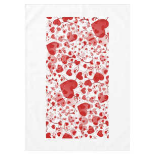 Funny Heart Pattern VII - rood wit + jouw idee Tafelkleed