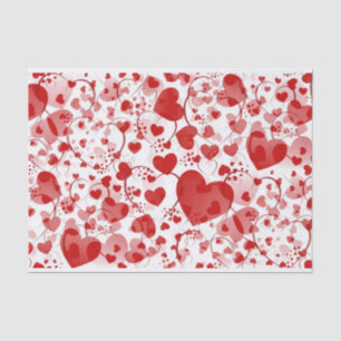 Funny Heart Pattern VII - rood wit + jouw idee Tissuepapier