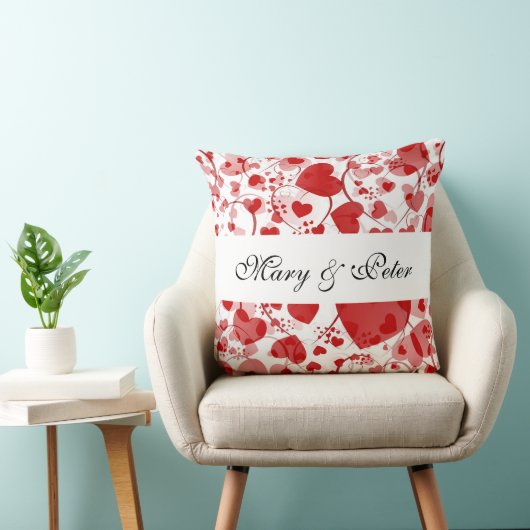 Funny Heart Pattern VII + uw namen en ideeën Kussen (Stoel)