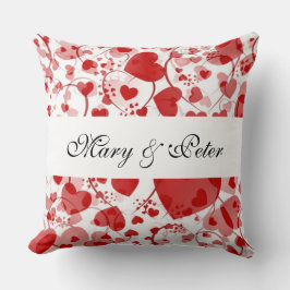 Funny Heart Pattern VII + uw namen en ideeën Kussen