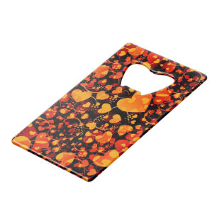 Funny Heart Pattern VIII - zwart rood geel Creditkaart Flessenopener