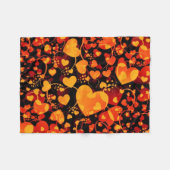 Funny Heart Pattern VIII - zwart rood geel Fleece Deken (Voorkant (Horizontaal))