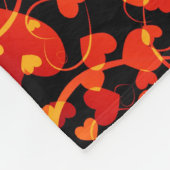 Funny Heart Pattern VIII - zwart rood geel Fleece Deken (Hoek)