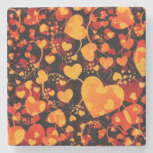 Funny Heart Pattern VIII - zwart rood geel Stenen Onderzetter (Voorkant)