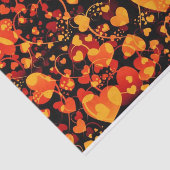 Funny Heart Pattern VIII - zwart rood geel Tissuepapier (Detail)