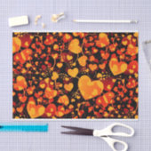 Funny Heart Pattern VIII - zwart rood geel Tissuepapier (Craft)