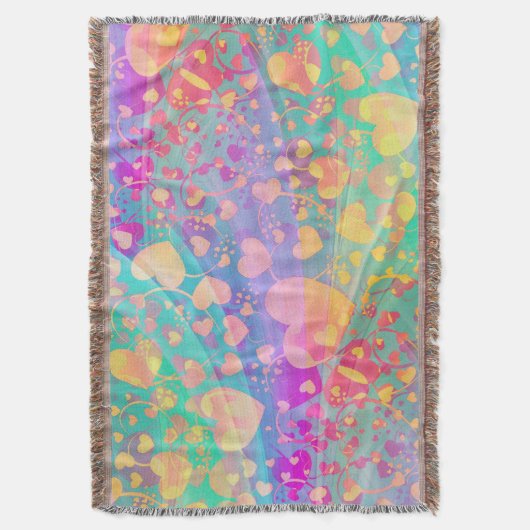 Funny Heart Pattern XI + jouw idee Deken (Voorkant Verticaal)