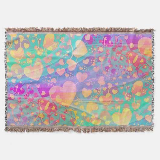 Funny Heart Pattern XI + jouw idee Deken (Voorkant)