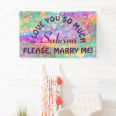 Funny Heart Pattern XI - pastelkleurig + ideeën Spandoek (Insitu)