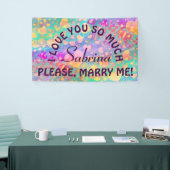 Funny Heart Pattern XI - pastelkleurig + ideeën Spandoek (Beurs)