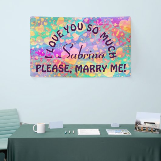 Funny Heart Pattern XI - pastelkleurig + ideeën Spandoek (Beurs)