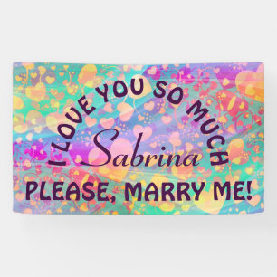 Funny Heart Pattern XI - pastelkleurig + ideeën Spandoek