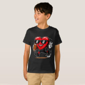 Funny Heart Playing Football Srts Lover Valentine  T-shirt (Voorkant volledig)