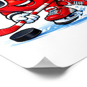 Funny Heart Playing Hockey Apparel  Poster (Hoek)