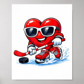 Funny Heart Playing Hockey Apparel  Poster (Voorkant)