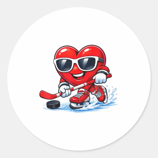 Funny Heart Playing Hockey Apparel  Ronde Sticker (Voorkant)
