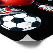 Funny Heart Playing Soccer Valentines Day Mens Boy Poster (Hoek)