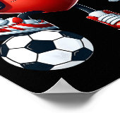 Funny Heart Playing Soccer Valentines Day Mens Boy Poster (Hoek)