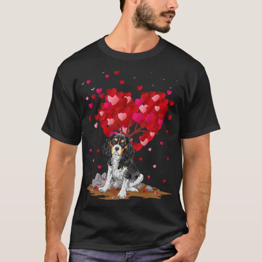 Funny Heart Shape Cavalier King Charles Spaniel Va T-shirt (Voorkant)