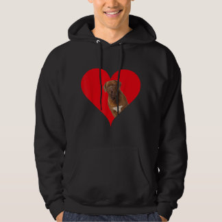 Funny Heart Shape Dogue de Bordeaux Dog Valentijn" Hoodie