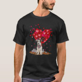 Funny Heart Shape Jack Russell Terrier Dog Valenti T-shirt (Voorkant)