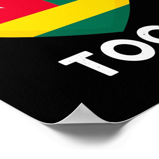 Funny Heart Togo Flag Mannen Vrouwen Kind Patriott Poster (Hoek)