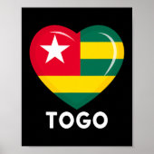 Funny Heart Togo Flag Mannen Vrouwen Kind Patriott Poster (Voorkant)