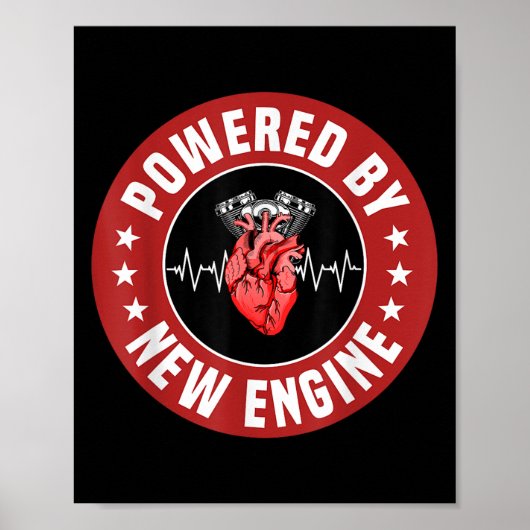 Funny Heart Transplant Survivor Quote Living Heart Poster (Voorkant)