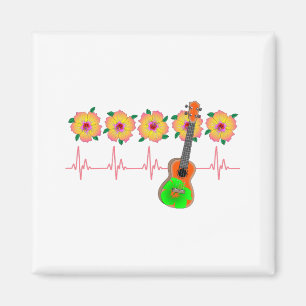 Funny Heartbeat EKG Line voor Ukulele Music Magneet