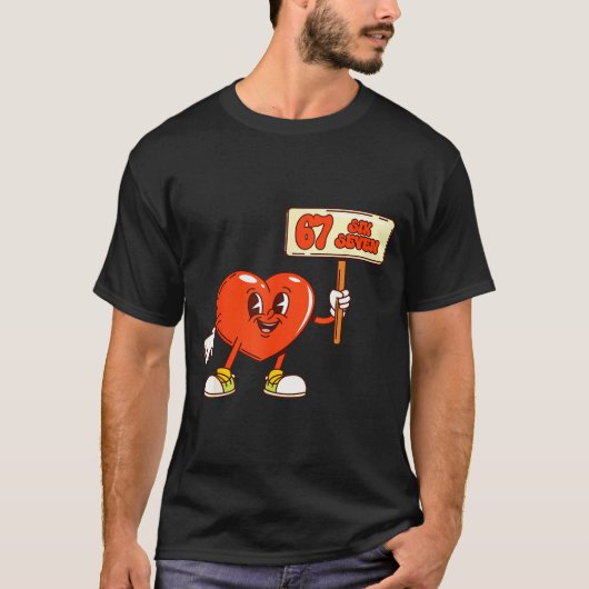 Funny Hearts 67 Valentine Six Seven Meme Gen Alpha T-shirt (Voorkant)