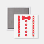 Funny Hearts Bow Tie Suspenders Valentine's Day Co Magneet (Voorkant / Achterkant)