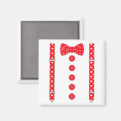 Funny Hearts Bow Tie Suspenders Valentine's Day Co Magneet (Voorkant / Achterkant)