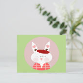 Funny Hearts Bunny Briefkaart (Staand voorkant)
