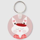 Funny Hearts Bunny Button Sleutelhanger (Voorkant)