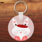 Funny Hearts Bunny Button Sleutelhanger (Voorkant)