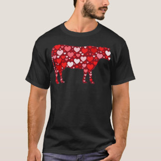 Funny Hearts Dairy Koe Lover Cute Animals Valentin T-shirt