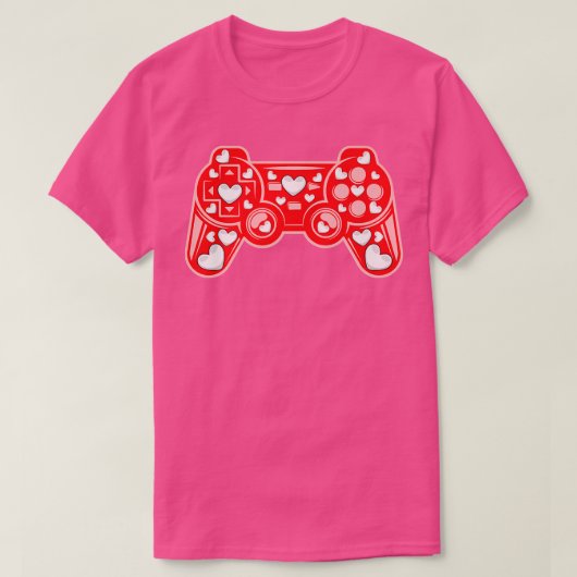 Funny Hearts Video Game Lover Matching Sports Vale T-shirt (Design voorkant)