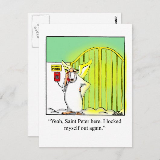 Funny Heavenly Humor Briefkaart (Voorkant / Achterkant)