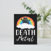 Funny Heavy Death Metal Cat Rainbow Rock Music Briefkaart (Staand voorkant)
